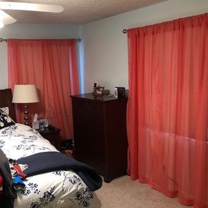 Coral Sheer Curtain Panels
